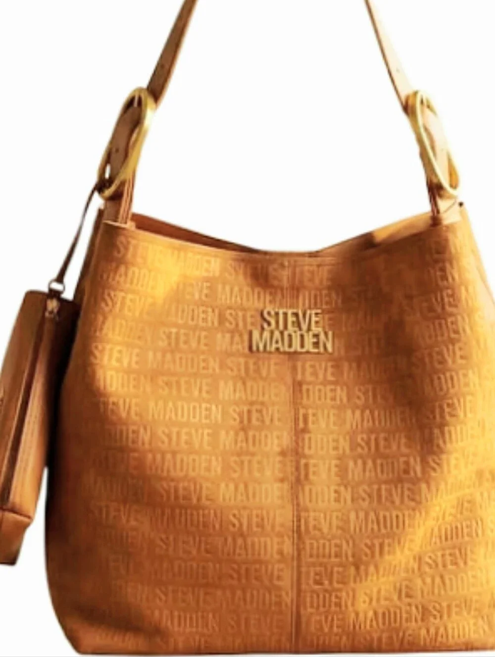 Steve Madden BFlorence Logo-Embossed Hobo Bag- Tobacco